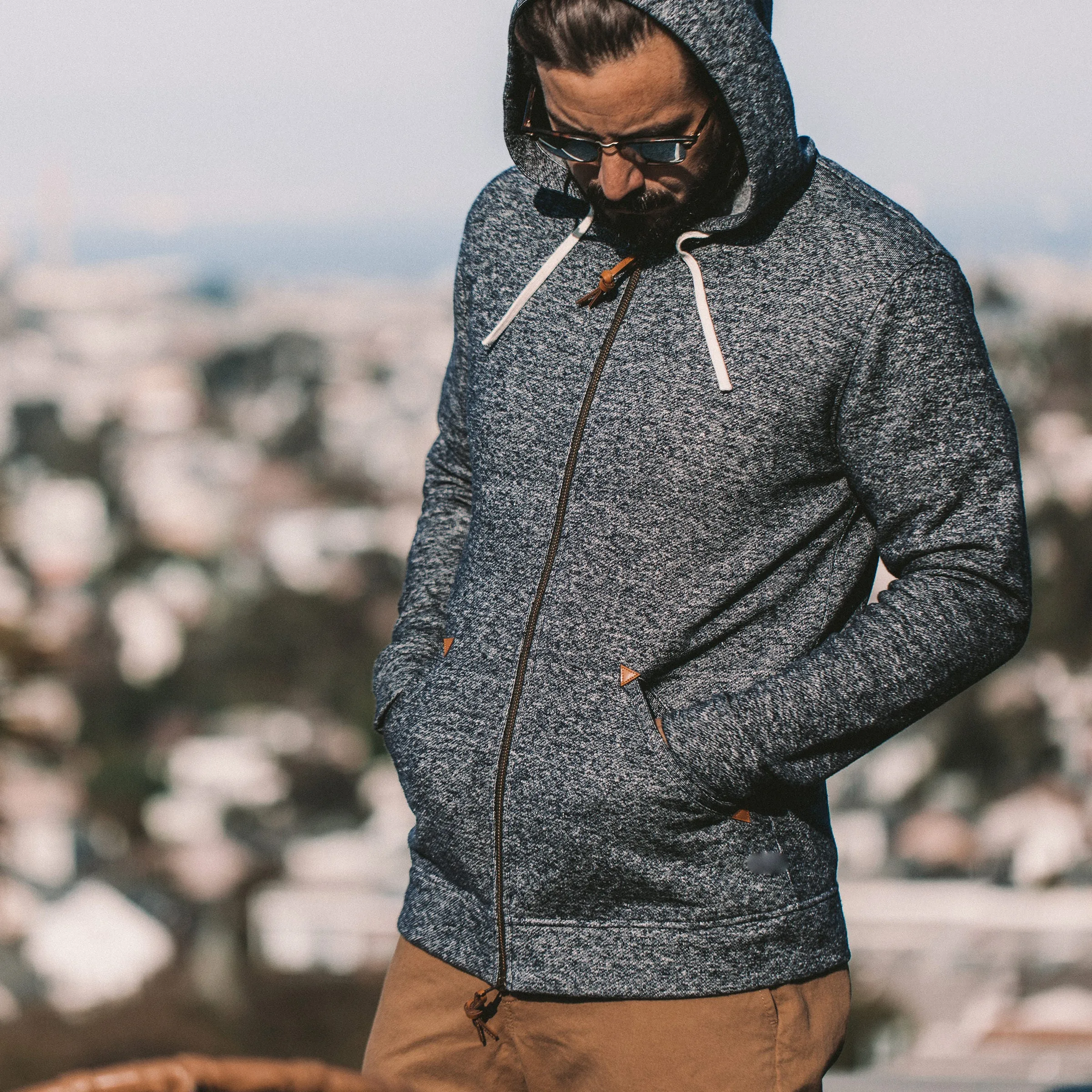 The Après Hoodie in Navy Hemp Fleece