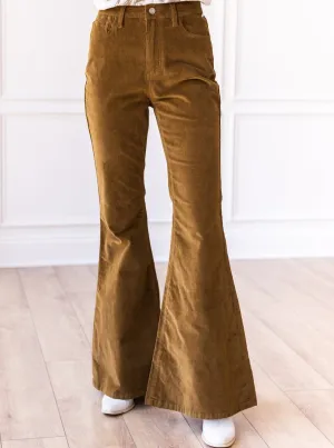 The Josephine Tan Corduroy Flare Pants