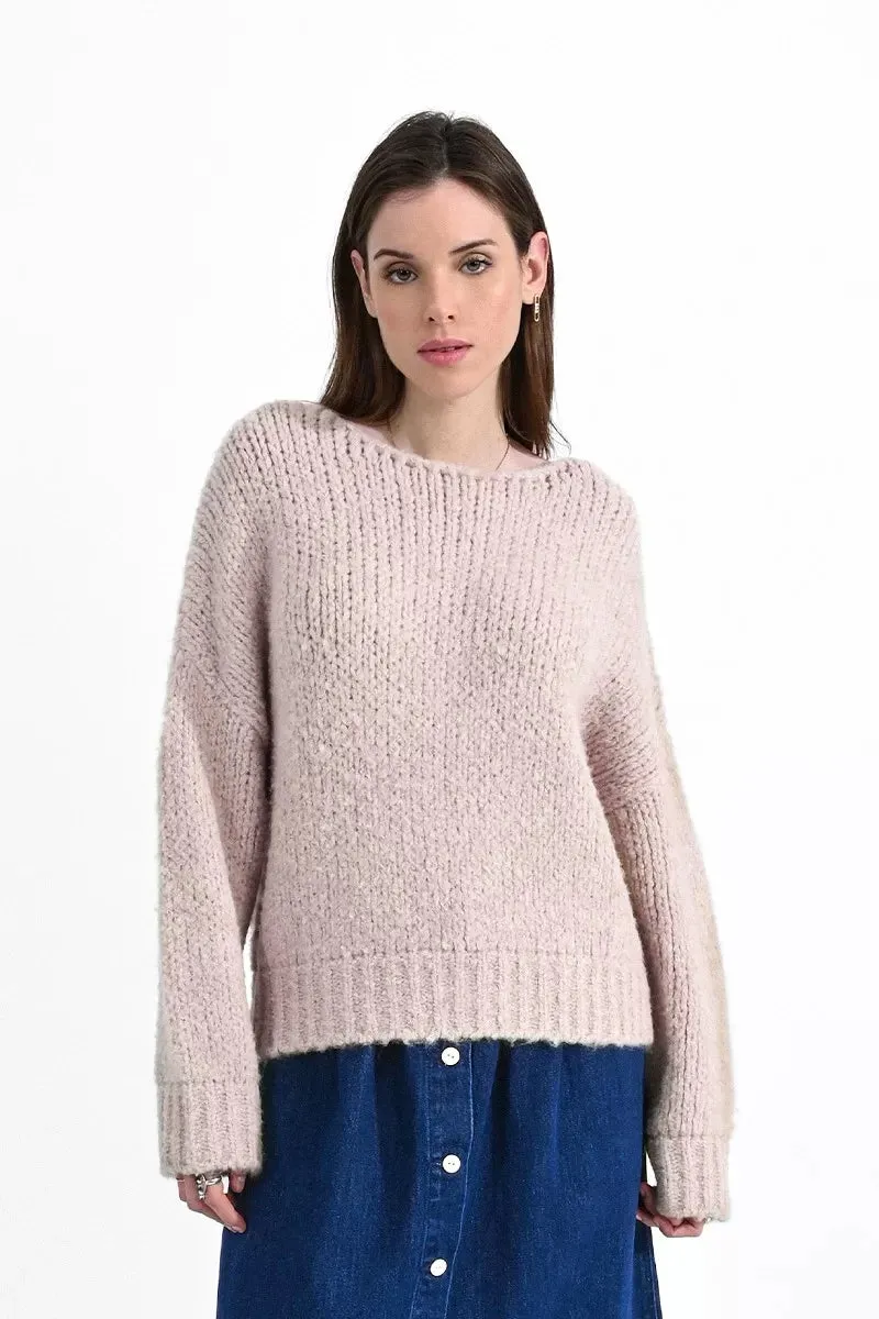 The Oversized Knitted Jumper - Beige