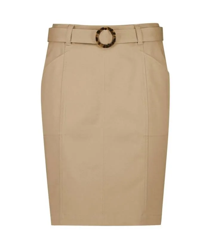 Traveller Womens Stretch Skirt with Belt