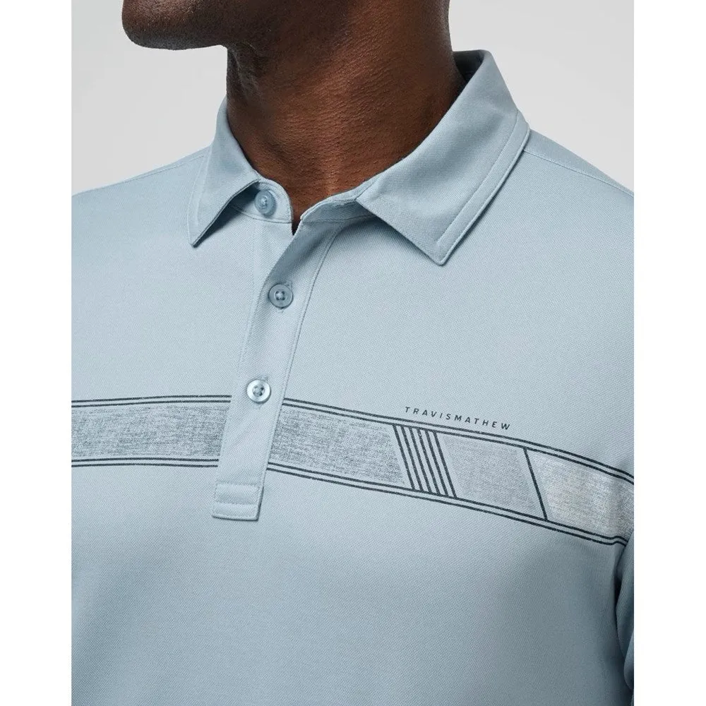 Travis Mathew Fresh Catch Golf Shirt - Heather Dusty Blue