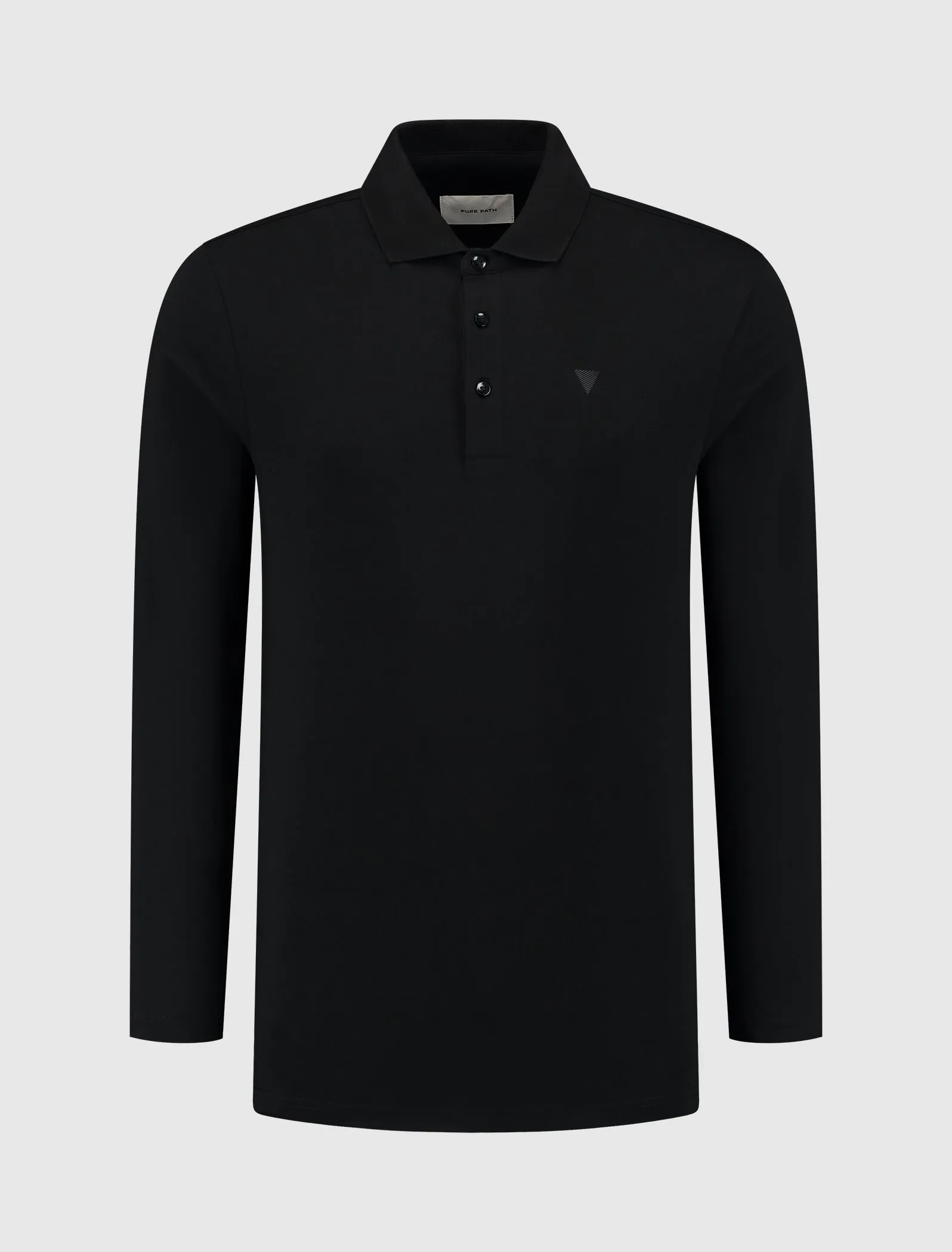 Triangle Longe Sleeve Polo | Black