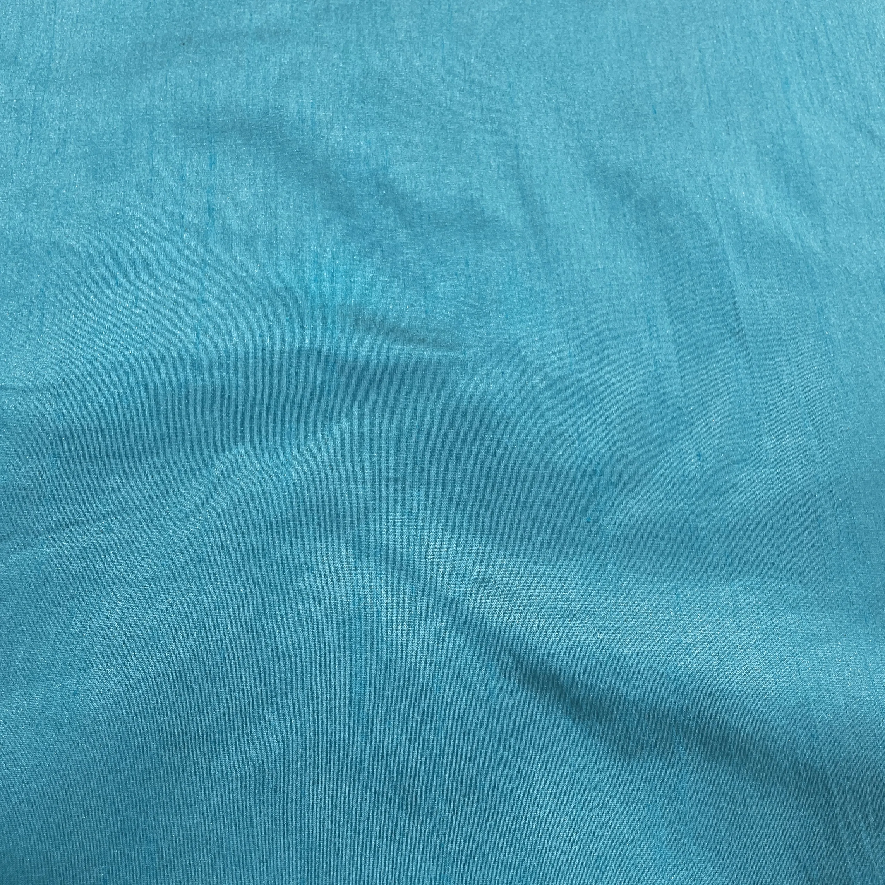 Turquoise Green Solid Dupian Silk Fabric