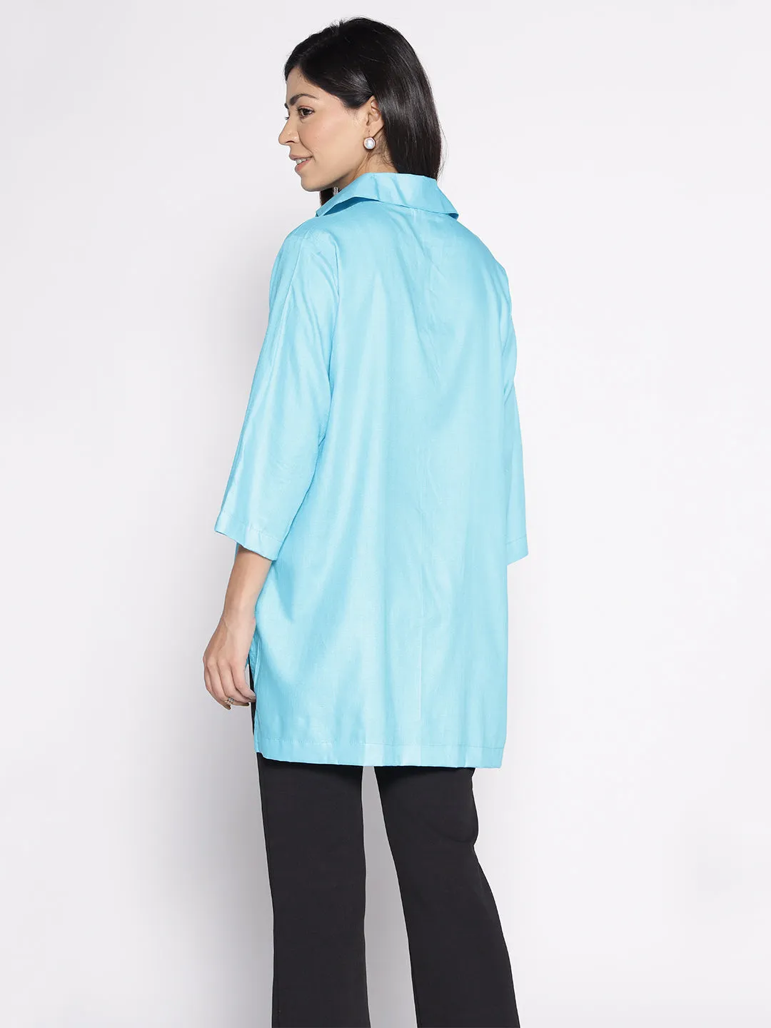 Turquoise Rayon ShirtTop - Anemon