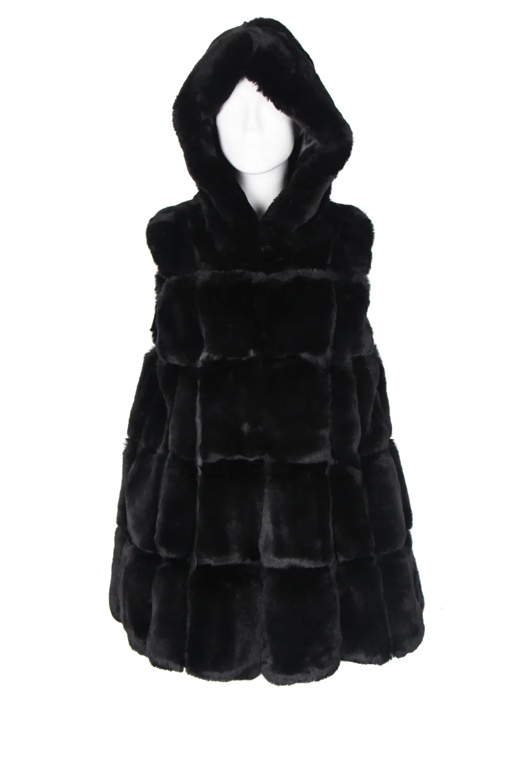 Ultra Soft Faux Fur Swing Hooded Gilet