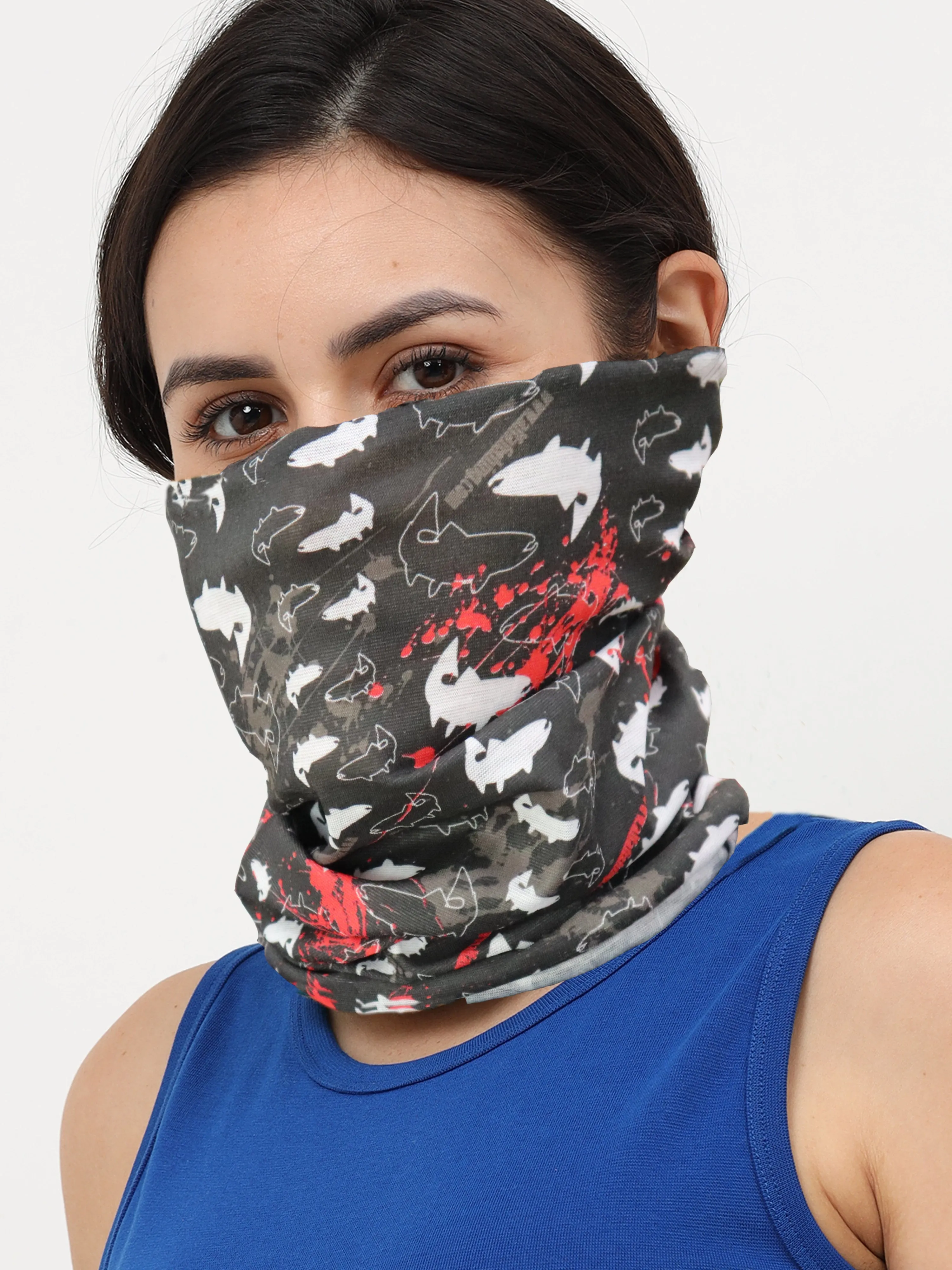 UrGear Men Women Unisex Adults and Kids Black Printed Bamboo Anti Microbial Multipurpose FREE SIZE Bandana