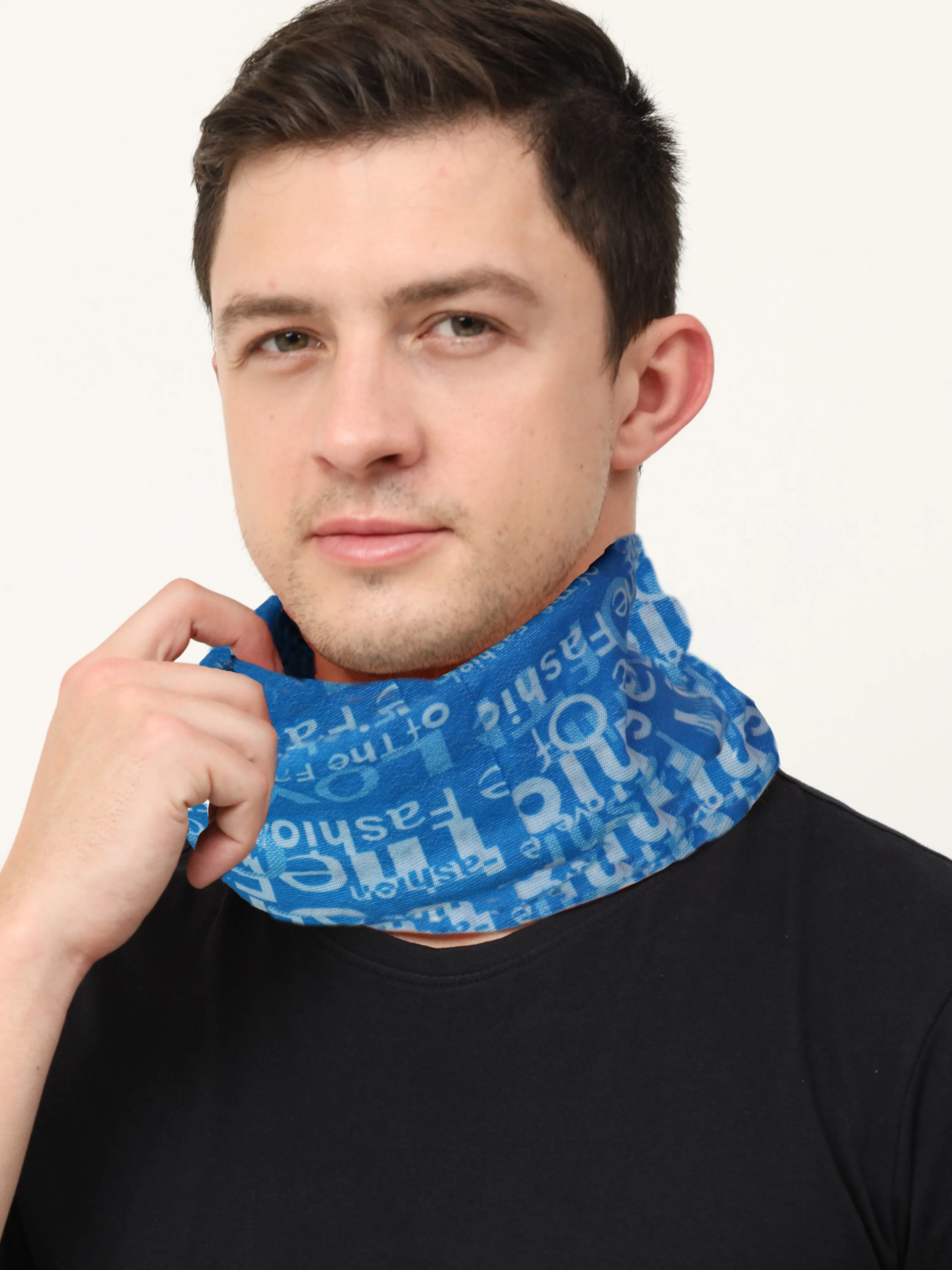 UrGear Men Women Unisex Adults and Kids Blue Printed Bamboo Anti Microbial Multipurpose FREE SIZE Bandana