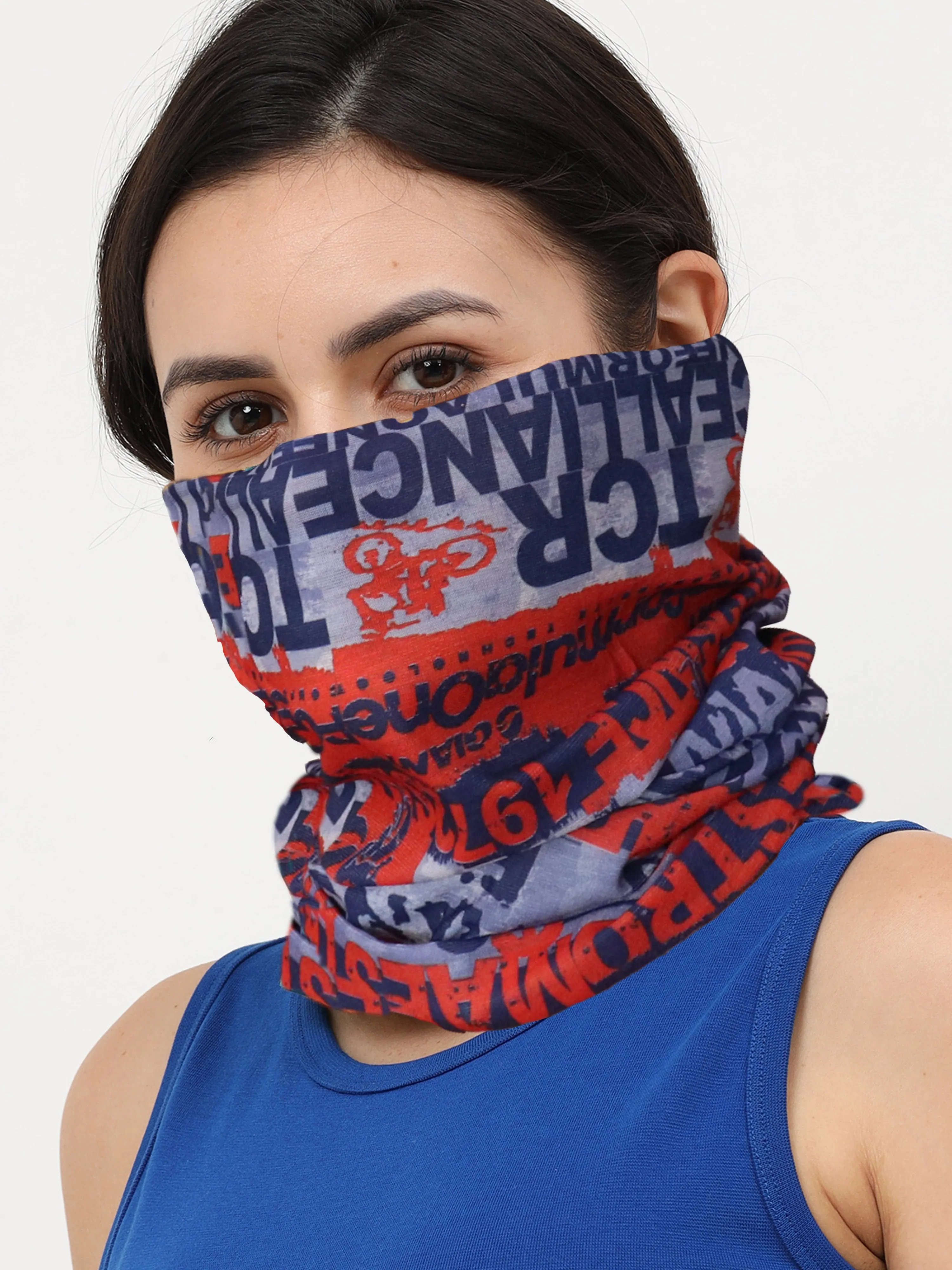 UrGear Men Women Unisex Adults and Kids Blue Red Printed Bamboo Anti Microbial Multipurpose FREE SIZE Bandana