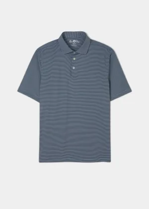 Waterbeach Striped Polo Shirt In Navy - Sports Fit