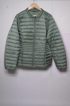 Women Essentials Green Puffer Jacket - Medium