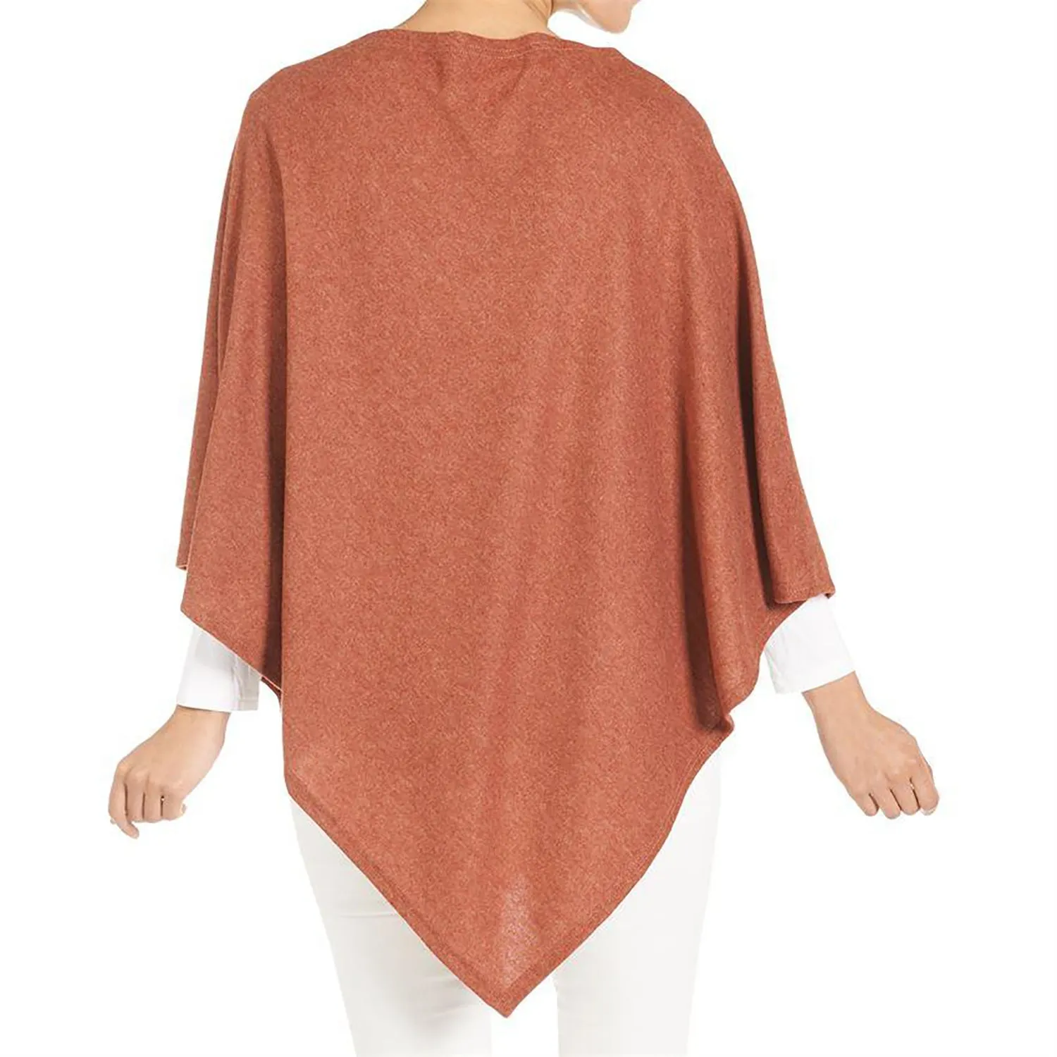 Women's Coco   Carmen Lightweight Brushed Poncho Rust