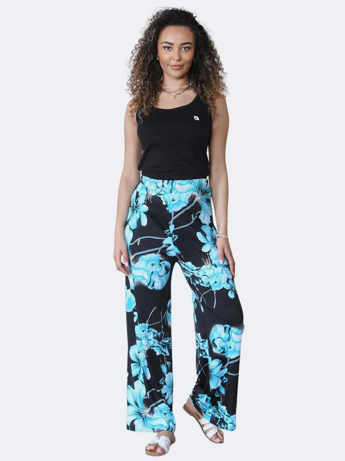 Women's Floral Paisley Print Wide Leg Palazzo Trousers