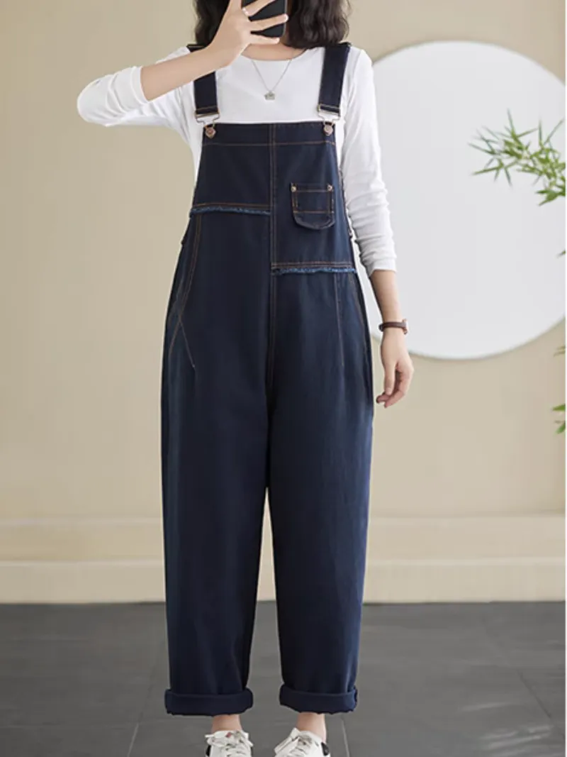 Women's Retro Stylish Straight-Leg Bib's Overalls Dungarees