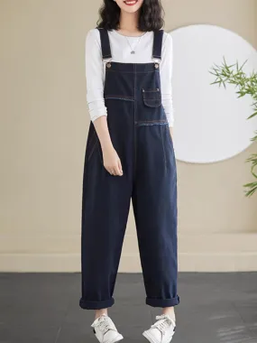 Women's Retro Stylish Straight-Leg Bib's Overalls Dungarees