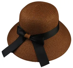 Women's Summer Straw Hat UV UPF50 Foldable Wide Brim Summer Panama Hats