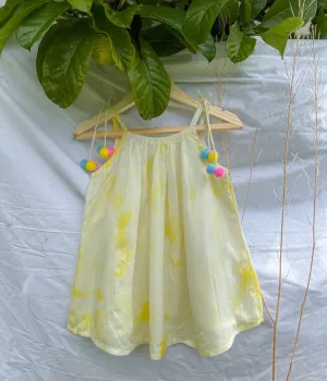 YELLOW TIE DYE SLIP DRESS