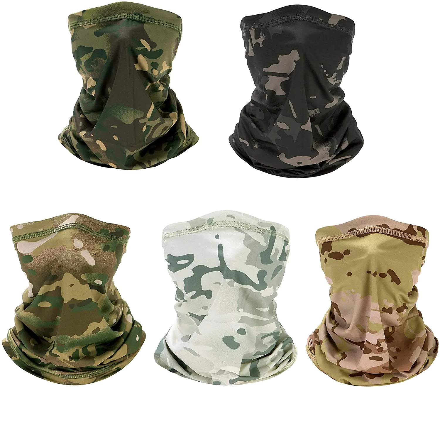 yknktstc | 5 Pack Neck Gaiter | Bandanas | Mask